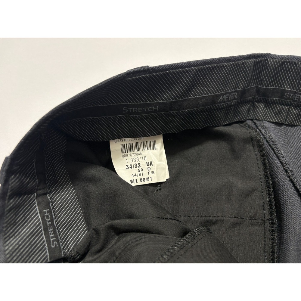 MEYER Dress Pants Trousers Slacks Wool Blend Stretch Expandible Waist Mens 34x32 - Picture 9 of 14